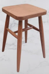 Tabure 90380 Kayın Ayak Güçlendirilmiş Bağlantı Papel Oturum Ceviz Renk El Yapım - 1