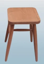 Tabure 90380 Kayın Ayak Güçlendirilmiş Bağlantı Papel Oturum Ceviz Renk El Yapım - 2