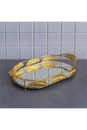 Yaprak Serisi Oval Orta Tepsi 42x24x6cm. - 1