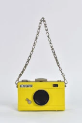Elatae Kadın Omuz Askılı Kamera Detaylı El Çantası Sarı 17573 - 1