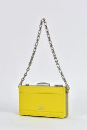 Elatae Kadın Omuz Askılı Kamera Detaylı El Çantası Sarı 17573 - 5