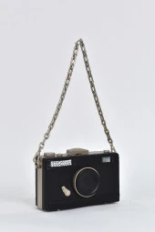 Elatae Kadın Omuz Askılı Kamera Detaylı El Çantası Siyah 17573 - 2