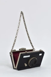 Elatae Kadın Omuz Askılı Kamera Detaylı El Çantası Siyah 17573 - 6