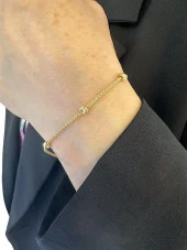 Günlük Kullanım Dorika Toplu 14 Ayar Altın Zincir Bileklik thumbnail 3