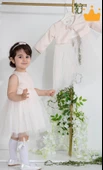 Minimony 6-24 Ay Mine Desen Ceketli Kız Bebek Çocuk Bayramlık Abiye Gelinlik Elbise Takım 1013 - 7