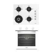 Altus 2'li Beyaz Cam Ankastre 189 Dw Woklu Ankastre Ocak - 321 W Ankastre Fırın Turbo thumbnail 1