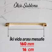 Arel Kulp Mat Gold 160 mm Mobilya Mutfak Dolabı Çekmece Dolap Kulpları Kapak Kulpu Kulbu Altın Metal - 4