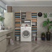 Kenzlife çamaşır makinesi dolabı hayzummaksduble crd 180*126*55 banyo kiler çift kapaklı arkalıklı thumbnail 1