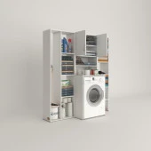 Kenzlife çamaşır makinesi dolabı hayzummega byz 180*156*55 banyo kiler çift kapaklı arkalıklı thumbnail 2