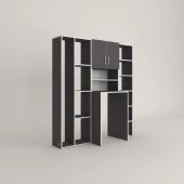 Kenzlife çamaşır makinesi dolabı hayzummega gri 180*156*55 banyo kiler çift kapaklı arkalıklı thumbnail 3