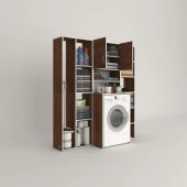 Kenzlife çamaşır makinesi dolabı hayzummega cvz 180*156*55 banyo kiler çift kapaklı arkalıklı thumbnail 2