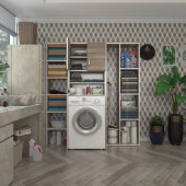 Kenzlife çamaşır makinesi dolabı hayzummega crd 180*156*55 banyo kiler çift kapaklı arkalıklı thumbnail 1