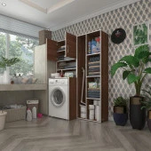 Kenzlife çamaşır makinesi dolabı hayzumsüpürge cvz 180*126*55 banyo kiler çift kapaklı arkalıklı thumbnail 1