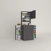 Kenzlife çamaşır makinesi dolabı kasparovmaks gri 180*096*55-20 banyo kapaklı arkalıksız - 2