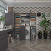 Kenzlife çamaşır makinesi dolabı kasparovmaksduble gri 180*126*55-20 banyo kapaklı arkalıksız thumbnail 1