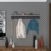 Kenzlife elbise askılığı askılık vettini gri 20*100*12 siyah 8 adet askı portmanto thumbnail 1