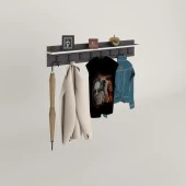 Kenzlife elbise askılığı askılık vettini gri 20*100*12 siyah 8 adet askı portmanto thumbnail 2