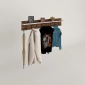 Kenzlife elbise askılığı askılık vettini cvz 20*100*12 siyah 8 adet askı portmanto thumbnail 2