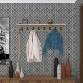Kenzlife elbise askılığı askılık vettini crd 20*100*12 siyah 8 adet askı portmanto - 1