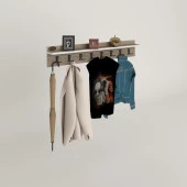 Kenzlife elbise askılığı askılık vettini crd 20*100*12 siyah 8 adet askı portmanto - 2