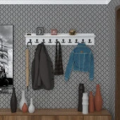 Kenzlife elbise askılığı askılık vettini byz 20*120*12 siyah 10 adet askı portmanto - 1