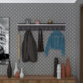 Kenzlife elbise askılığı askılık vettini gri 20*120*12 siyah 10 adet askı portmanto thumbnail 1