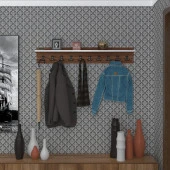 Kenzlife elbise askılığı askılık vettini cvz 20*120*12 siyah 10 adet askı portmanto - 1