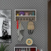 Kenzlife elbise askılığı askılık zeytuni crd 35*070*20 siyah 6 adet askı portmanto raflı thumbnail 1