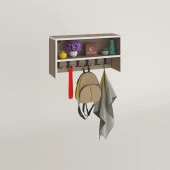 Kenzlife elbise askılığı askılık zeytuni crd 35*070*20 siyah 6 adet askı portmanto raflı thumbnail 2