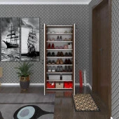 Kenzlife ayakkabılık ayakkabı dolabı kilitli be real cvz 160X70X32 kapaklı arkalıklı ofis dolabı iki bölme - 1