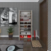 Kenzlife ayakkabılık ayakkabı dolabı kilitli be real crd 160*70*32 kapaklı arkalıklı ofis dolabı iki bölme thumbnail 1