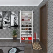 Kenzlife ayakkabılık ayakkabı dolabı kilitli be real byz 180X70X32 kapaklı arkalıklı ofis dolabı iki bölme - 1