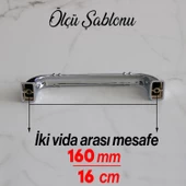 Roma 160 mm Krom Renk Kulp Metal Mobilya Mutfak Çekmece Dolap Kapak Kulpları Kulbu Dolabı Kulpu thumbnail 6