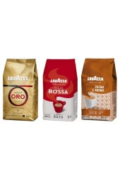 LAVAZZA Qualita Oro 1Kg + Qualita Rossa 1Kg + Crema E Aroma 1Kg 3'Lü Çekirdek Kahve Seti 3Kg - 1