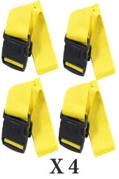 Metropolitan Valiz Bavul Çanta Emniyet Kemeri-Sarı, Kilitli, 4 Adet thumbnail 1