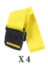 Metropolitan Valiz Bavul Çanta Emniyet Kemeri-Sarı, Kilitli, 4 Adet thumbnail 2