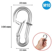 2'li Salıncak Hamak Box Torbası Tavan Asma Aparatı Salıncağı Çelik Dübel + Karabina Kanca Takımı - 7
