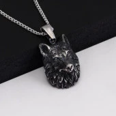 Gümüş Pazarım Aslan Ve Güneş Motifli Gümüş Erkek Kolye - 1