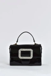 Elatae Kadın Omuz Askılı Rugan Abiye Günlük El Çantası Siyah 17339 thumbnail 1