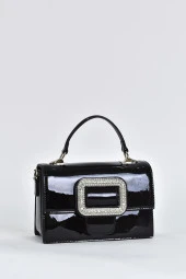 Elatae Kadın Omuz Askılı Rugan Abiye Günlük El Çantası Siyah 17339 thumbnail 2