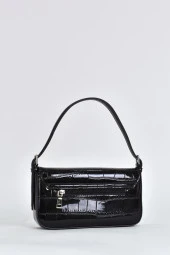 Elatae Kadın Omuz Askılı Kroko Rugan Abiye Günlük El Çantası Siyah 17338 thumbnail 5
