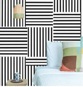 Renkli Duvarlar 50x50cm 1 Adet Siyah Beyaz Akustik Panel 3mm Keçe Ve 8mm Mdflam Salon Ofis Duvar Çıtası Paneli Bolu thumbnail 1