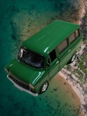 Nostaljik Metal Çek Bırak Ford Sesli ve Işıklı Minibüs Yeşil ( 1/36 Ölçek ) - 3