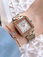 Ferrucci Kadın Kol Saat 30 Mt Suya Dayanıklı Çelik Kordon Kararmaz Renk Atmaz+Bileklik BFC.03329.2 - 1