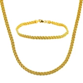 Halat Burma Zincirli Sarı Altın Spor Set thumbnail 1