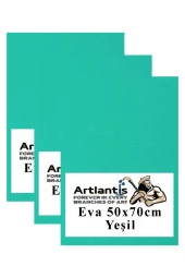 Yeşil Eva 50x70 cm 3 Adet Eva Süngeri Okul Kreş Anasınıfı Elişi Etkinlikleri - 1