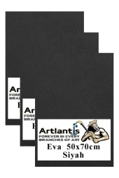 Siyah Eva 50x70 cm 3 Adet Eva Süngeri Okul Kreş Anasınıfı Elişi Etkinlikleri - 1