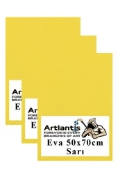 Sarı Eva 50x70 cm 3 Adet Eva Süngeri Okul Kreş Anasınıfı Elişi Etkinlikleri - 1