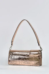 Elatae Kadın Omuz Askılı Kroko Desen Rugan Abiye Çanta Bronz 17342 thumbnail 5