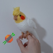Amigurumi Örgü Oyuncak Kuş Sultan Papağan Beyaz - 3